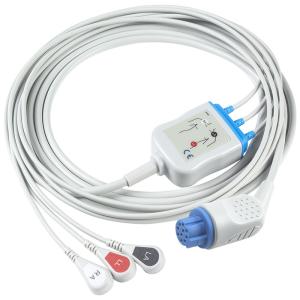 Quality For Datex Ohmeda Compatible Direct-Connect ECG Cable and leadwires 3Lead AHA Snap wholesale