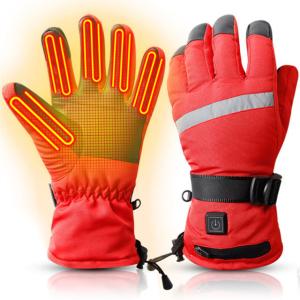 Quality Five Finger Battery Warming Gloves One Button Leather Material wholesale