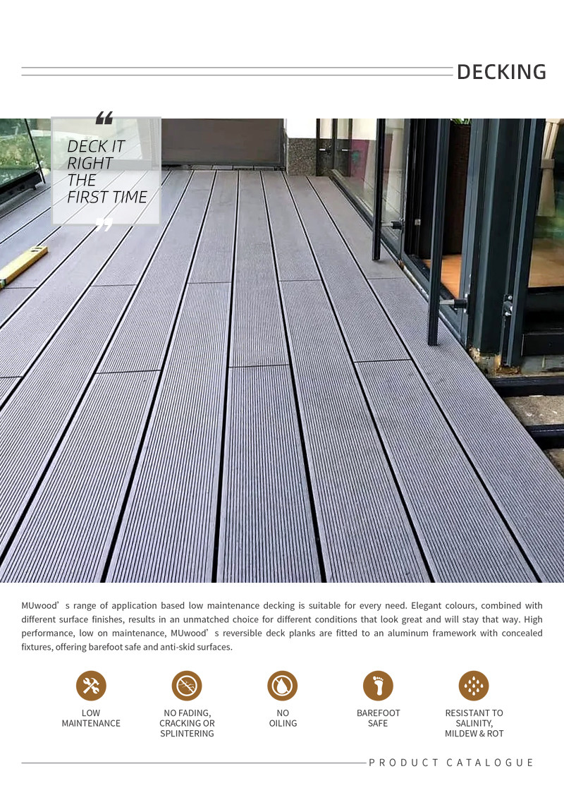 custom WPC Floor Decking Water Resistant Composite WPC Outdoor Panel