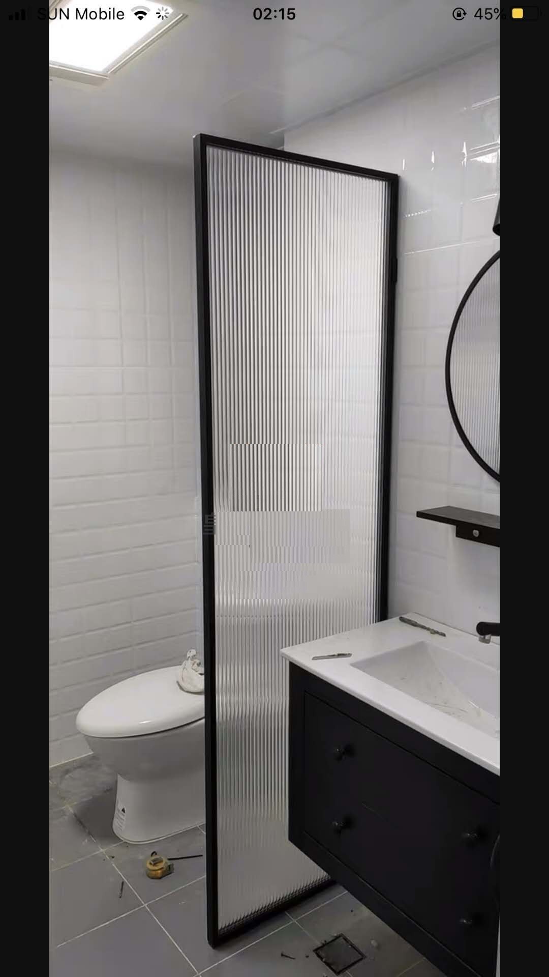 8mm Tempered Glass Shower Screen Restroom Cubicles Divisions