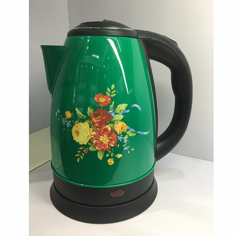 Green Color Printing Stainless Steel Electric tea Kettle