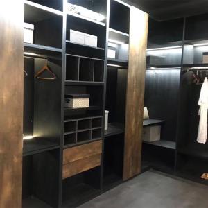 Quality Modern Open Door Solid Wood Leather Walk In Wardrobe Closets Modular Bedroom wholesale