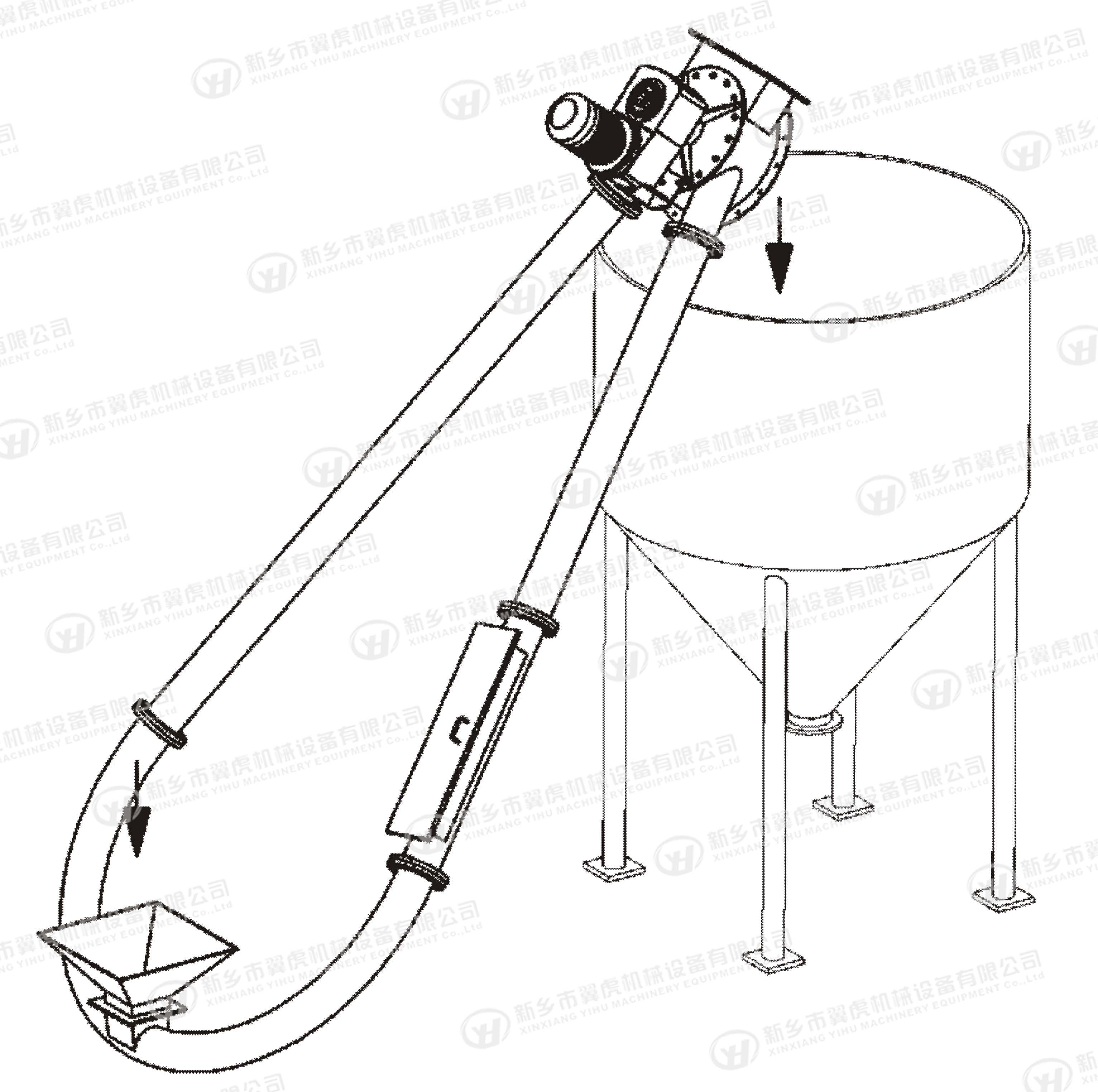 Coffee Bean Tube Conveyor Welding Stainless Steel For Conveying Equipment