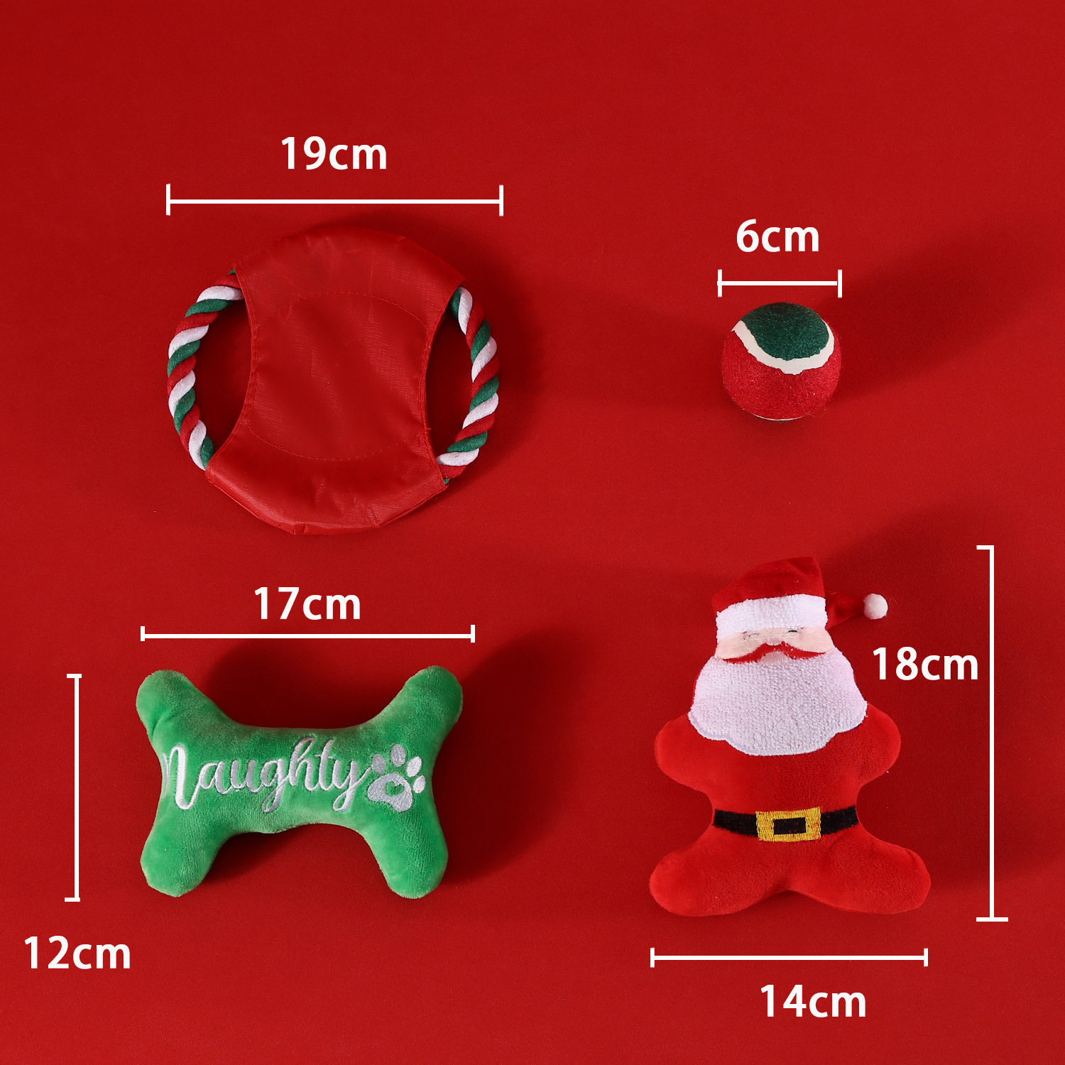 Christmas Pet Gift Set Knotted Frisbee Toy Ball Dog Chewing Accessories Holiday Playtime