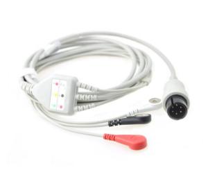 Quality Biocare 5 Lead ECG Lead Cable Copper Conductor Material Medical Grade TPU Jacket wholesale