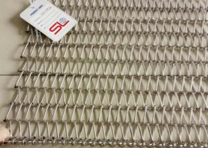 China Flat 4m Stainless Steel Spiral Wire Mesh Conveyor Belt Durable on sale