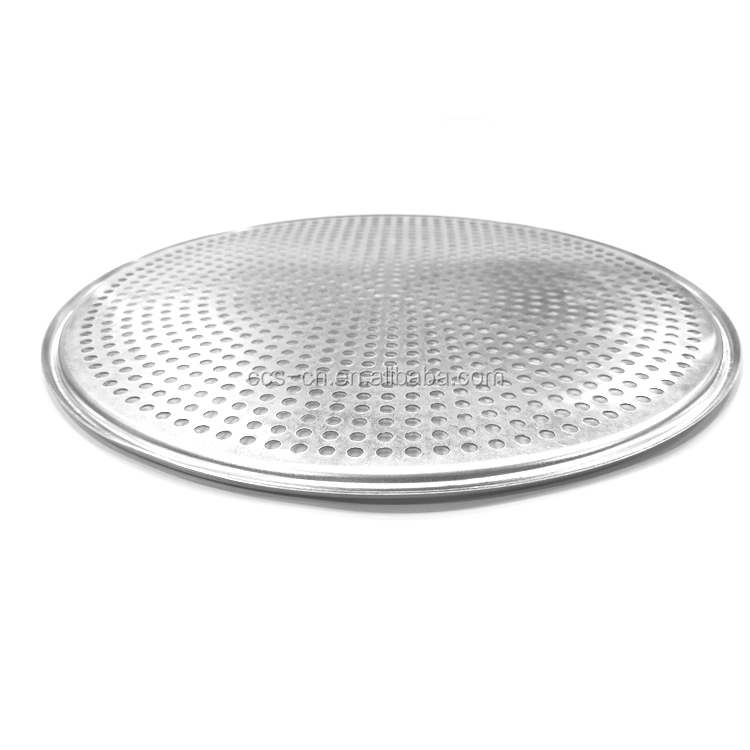 commercial 10 inch pizza bandeja para hornear punch pizza tray moldes para pizzas silver pan with holes