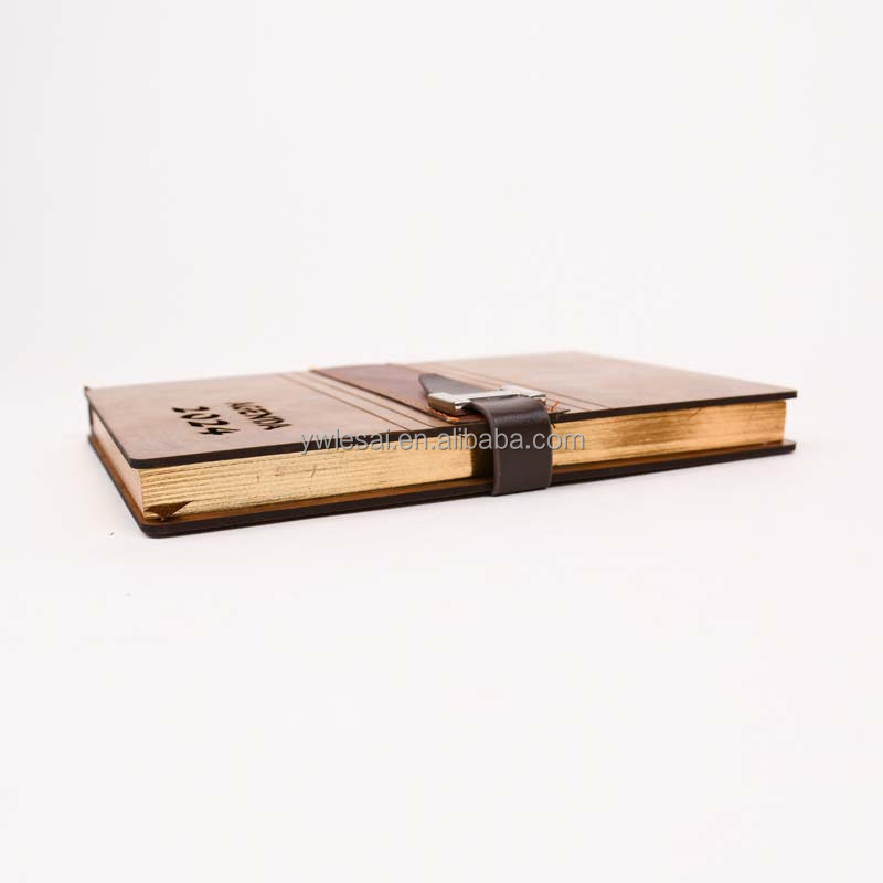 A5 Size Notepad Custom Printed Luxury Bamboo Wood Cover Notebook for Business Gift