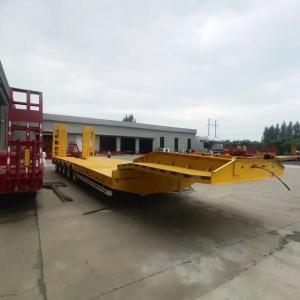 Quality 60-100 Ton 12 Wheelers Container Chassis Loader Lowbed Truck Low Bed Trailer Low Platform Semi-Trailer wholesale