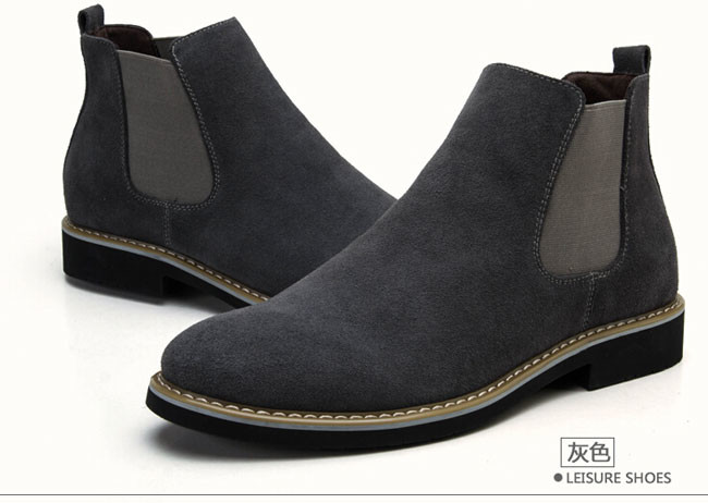 Rubber Outsole Mens Suede Desert Boots Genuine Leather Mens Casual Leather Boots
