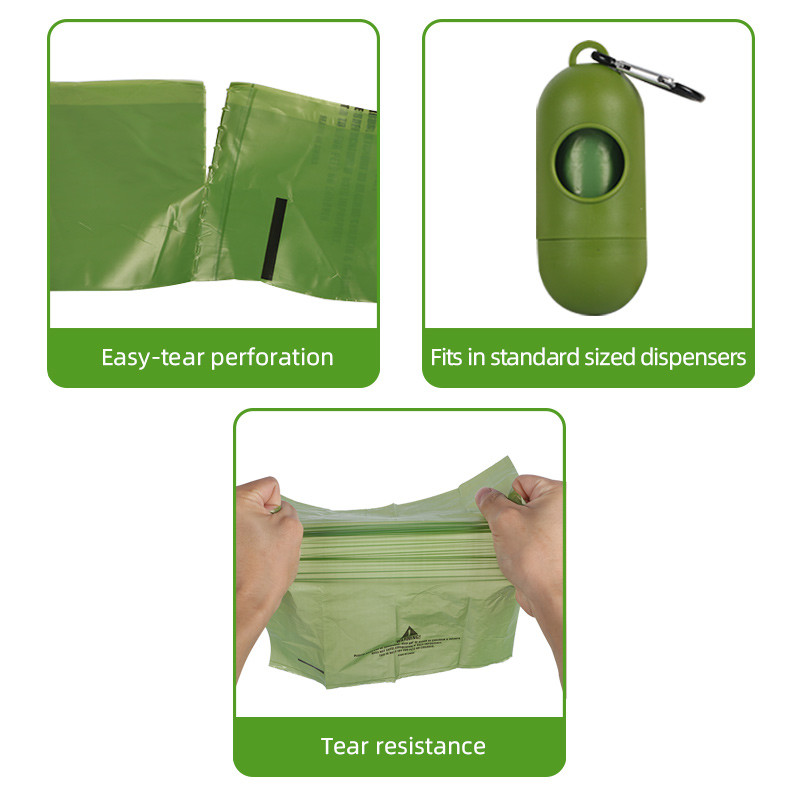 Dark Green HDPE EPI Compostable Dog Bags Environmentally Friendly