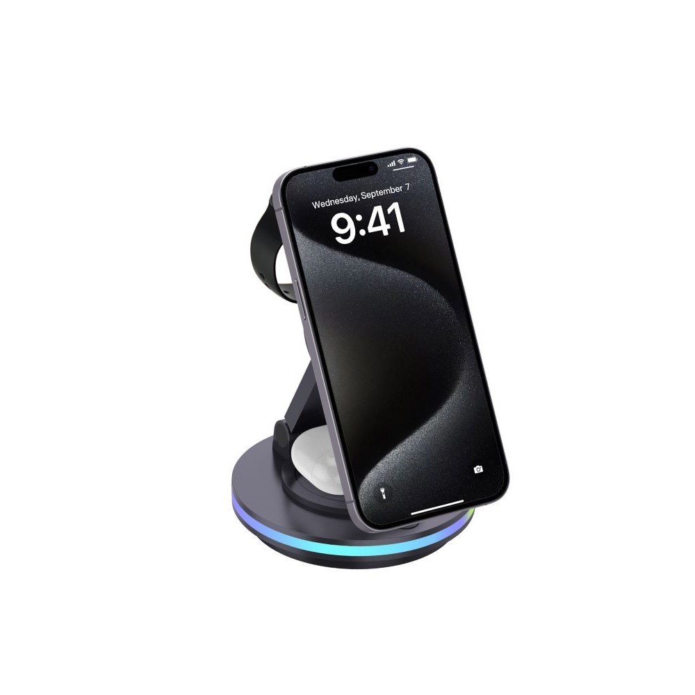 Wireless Charging Station ABS Acrylic 4 In 1 Stand CE FCC RoHS Certified