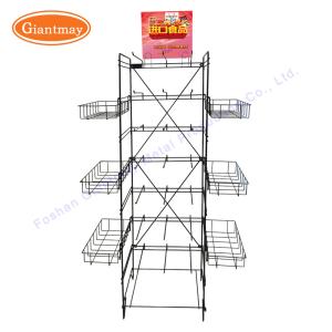 Quality Flooring Metal Wire Potato Chips Display Candy Basket Rack wholesale
