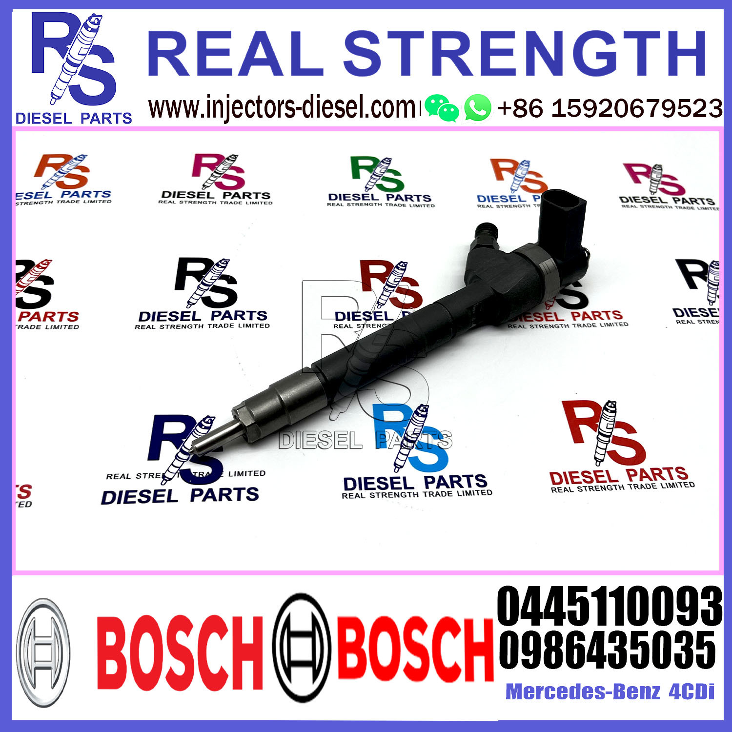 Diesel Fuel Common Rail Injector 0445110093 0986435035 A6280700387 For Mercedes-Benz 4CDi Engine