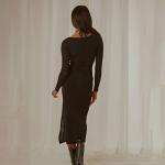 Hanging Neck Summer Casual Long Sleeve Maxi Party Dress