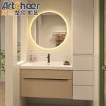 NO Faucet Included Luxury Hotel Center Bathroom Mirror Cabinet with Double Sink
