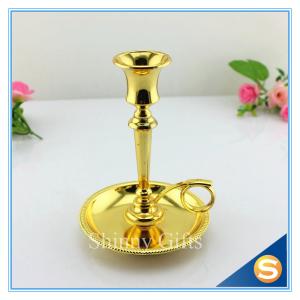 Quality Shinny Gifts Factory Gold Plating Metal Candle holder Church Brass Candle Holder Metal Holders for Candle wholesale