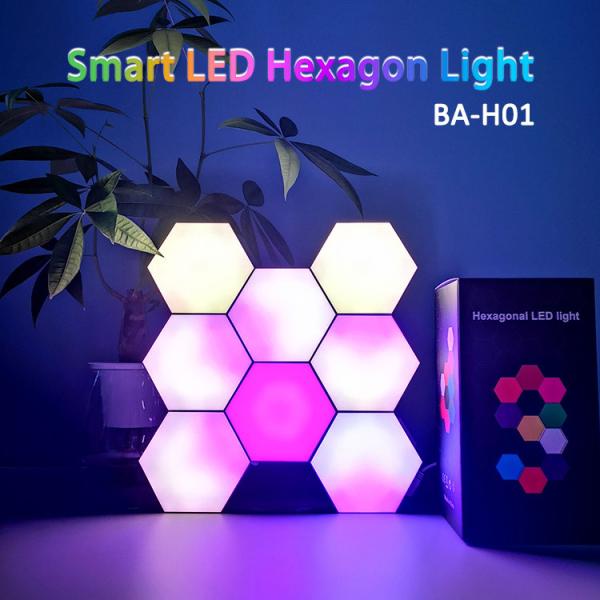 Cheap Smart DIY LED Hexagon Wall Lights Quantum Touch Music Syncing for sale