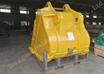 Yellow Mining Excavator Rock Bucket Deepth 1380mm With Hardox Material
