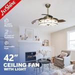 42" Smart LED Ceiling Fan with Invisible Bladeless Design and Cooling Air