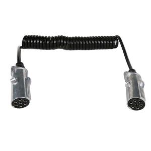 Quality Precision 7 Pin Coiled Trailer Cable 24v N Type Metal Coiled Mains Cable ISO/TS1185 wholesale