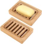 SGS Bamboo Natural Wood Soap Dish Home Bathroom Accessories