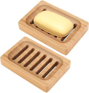 Quality SGS Bamboo Natural Wood Soap Dish Home Bathroom Accessories wholesale