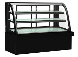 Double Tempered Glass Cake Display Showcase With Led Warm Light For Coffe Shop