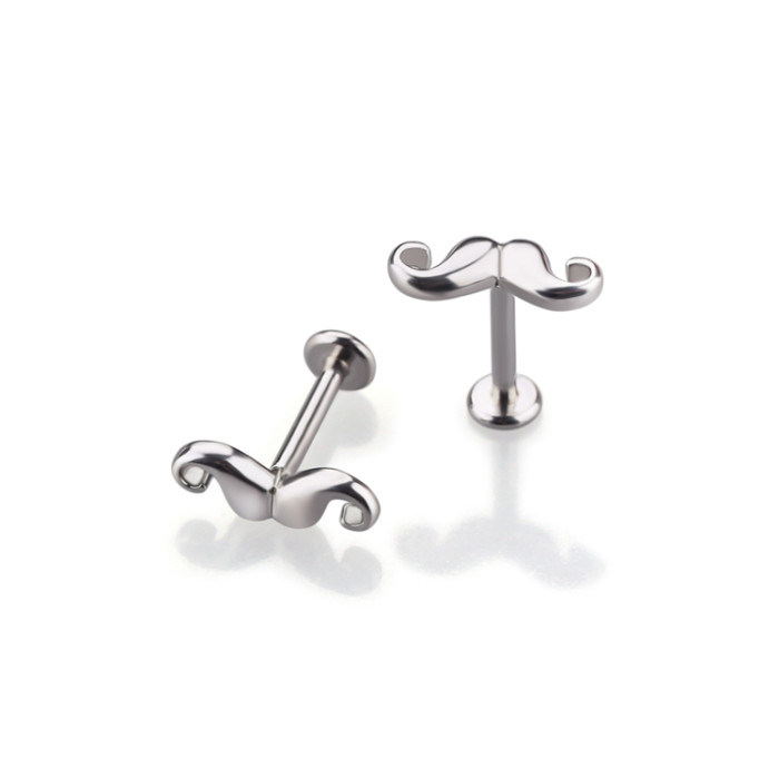 Wholesale body piercing jewelry mustache bar cheap cute lip stud labret ring