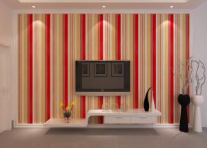 Quality Washable Living Room Striped Wallpaper / Modern Embossed Wall Coverings , CE CSA Listed wholesale