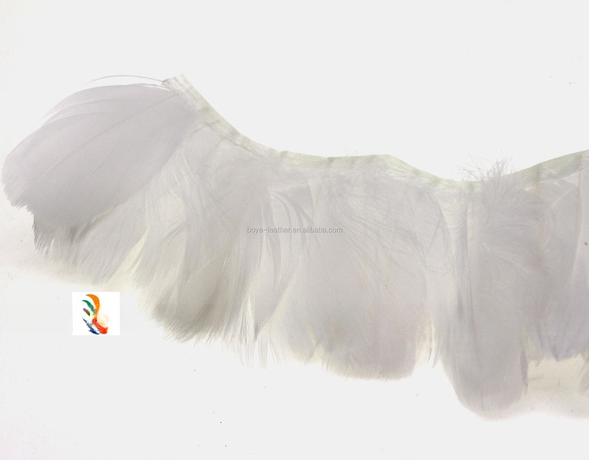 Dyed Goose Nagoire Feather Fringe Trim with Satin Ribbon and Fashionable