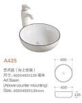 Sanitary Ware Counter Top Bathroom Sink Vessel White Round Wash Basin