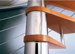 Residential Steel Stair Custom Spiral Staircase With Solid Wood Treads