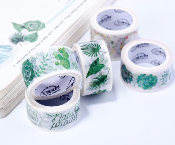 Custom Printed Colored Rice Paper Decorative Waterproof Adhesive washi Masking
