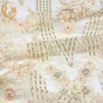 Decoration Applique Lace Fabric Knitted Rhinestones Lace Applique Fabric