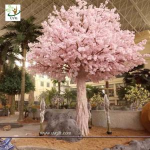 Quality UVG indoor cherry blossom artificial tree with pink flowers for Water World decoration CHR153 wholesale