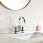 CUPC Matte Black Bathroom Faucet 4 Inch Centerset Nickel Golden