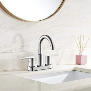 Quality CUPC Matte Black Bathroom Faucet 4 Inch Centerset Nickel Golden wholesale