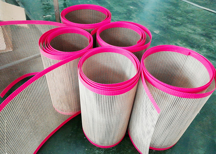 PTFE Coated Fiberglass Open Mesh Conveyor Belt , Metal Mesh Belt Heat Resistant