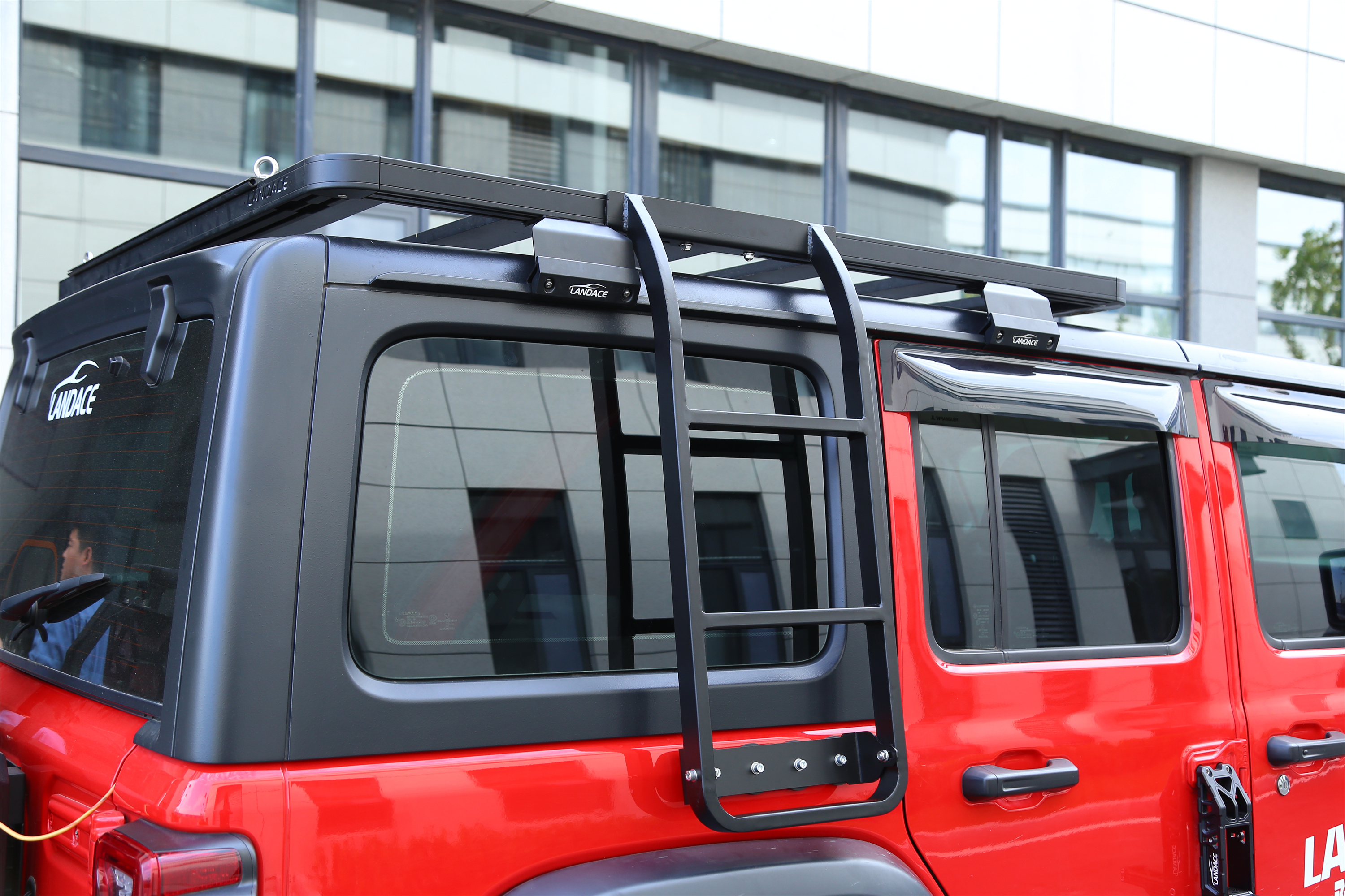 Direct Side Ladder Roof Rack Platform for Jeep Wrangler JL Custom Black Powder Coating