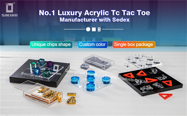 Tabletop Home Decor Transparent Lucite Resin Tic Tac Toe