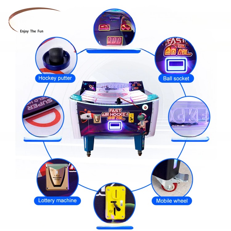 Amusement Center Electric Hockey Table Game Machine Coin Pusher Type