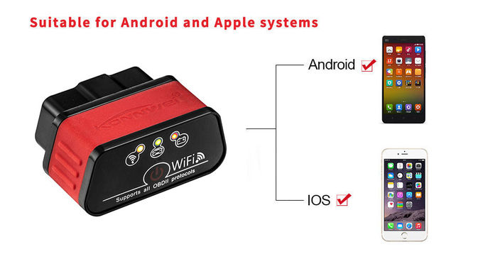 Red Wifi Car Diagnostic Tool KW903 WIFI Display Current Sensor Data