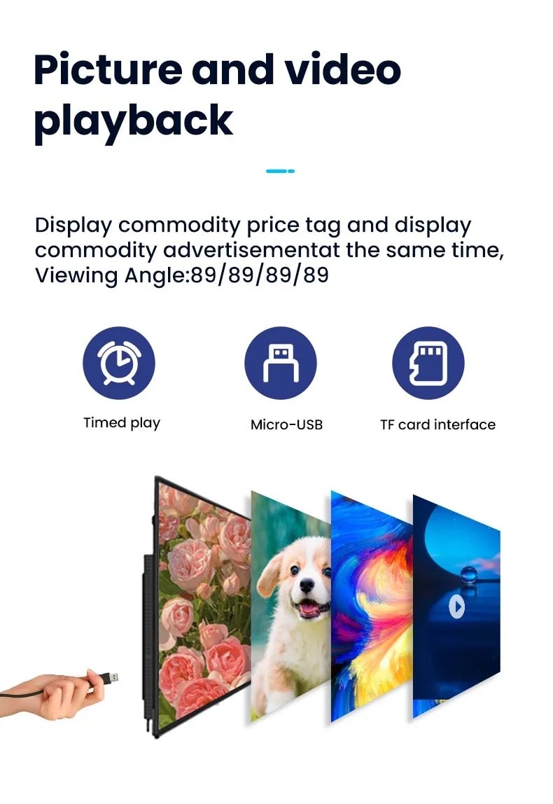 Advertising Wall Mounted Touch Screen Kiosk 43 Inch Network Android HD