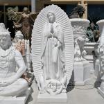 Marble Virgin Mary Statue Stone Carvings Virgen De Guadalupe Sculpture Catholic