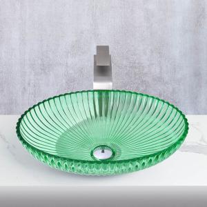 Quality Oval Shape Modern Glass Vessel Basins Countertop Mounted Vanity Sinks wholesale