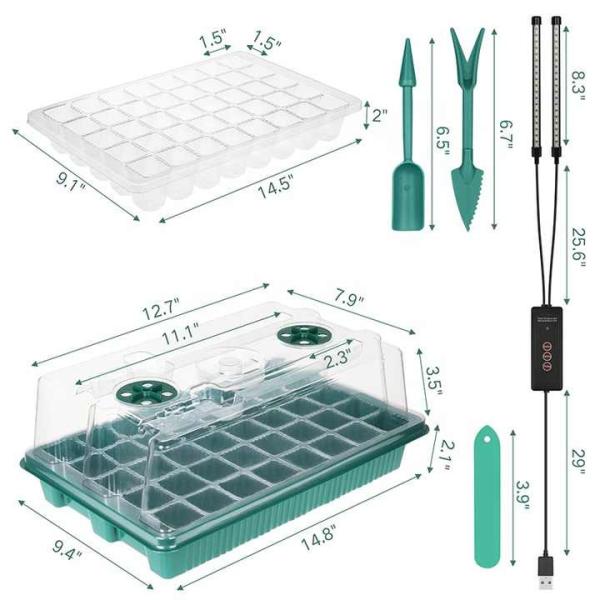 Plastic Plant Germination Trays With Lid / Drainage Holes For Successful Seed