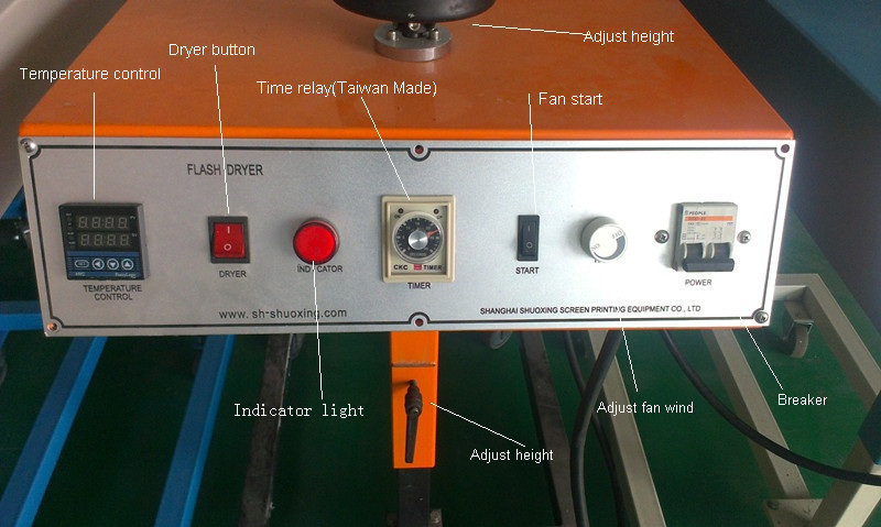 Screen printing drying machine, flash dryer