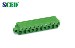 Quality Pitch 7.62mm Single Level Female Plug In Terminal Block Connector 300V 18A , 2P - 12P wholesale