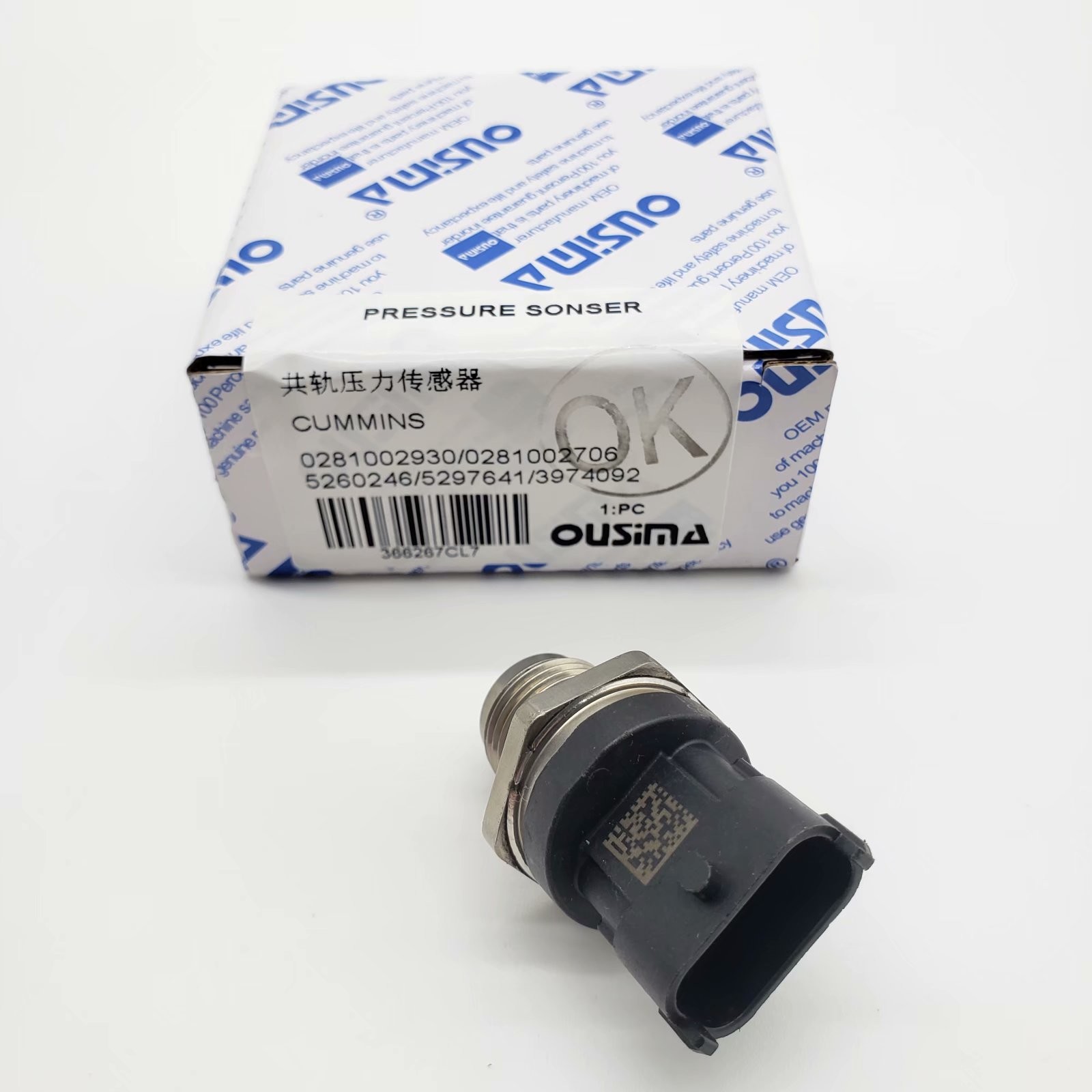OUSIMSA 0281002930 0281002706 5260246 5297641 3974092 Common Rail Fuel Pressure Sensor Switch Excavator CUMMINS Engins